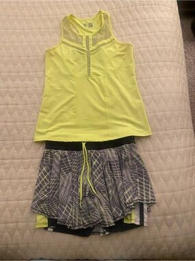 Lucky in Love Skirt + K-Swiss Neon Top Set (XS/S) 🎾💛
